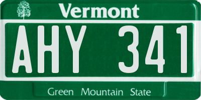 VT license plate AHY341