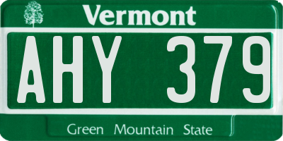 VT license plate AHY379