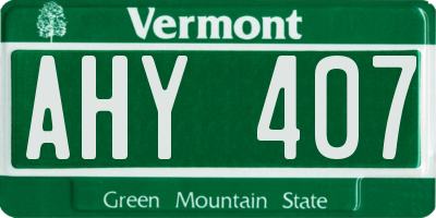 VT license plate AHY407