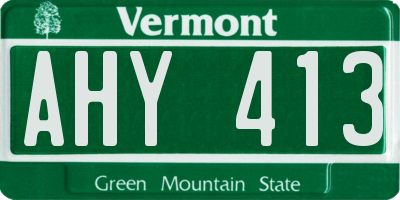 VT license plate AHY413