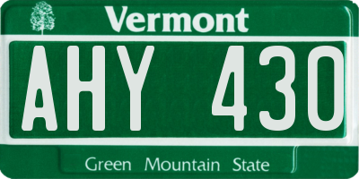 VT license plate AHY430