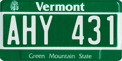 VT license plate AHY431