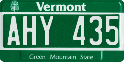 VT license plate AHY435
