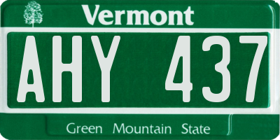 VT license plate AHY437