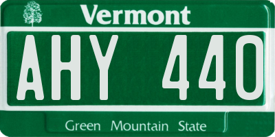VT license plate AHY440