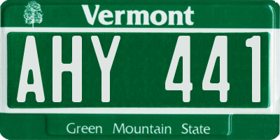 VT license plate AHY441