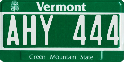 VT license plate AHY444