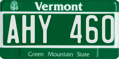 VT license plate AHY460