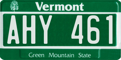 VT license plate AHY461