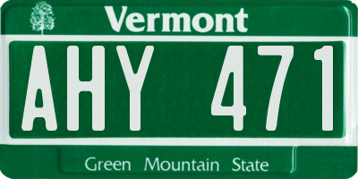 VT license plate AHY471