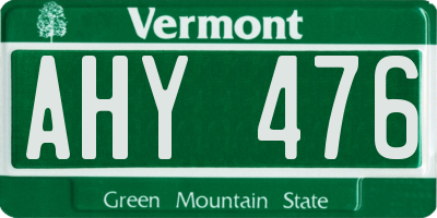 VT license plate AHY476
