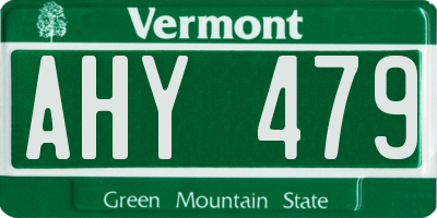 VT license plate AHY479