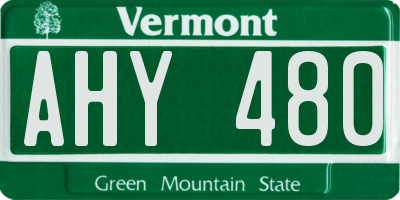 VT license plate AHY480