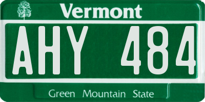 VT license plate AHY484