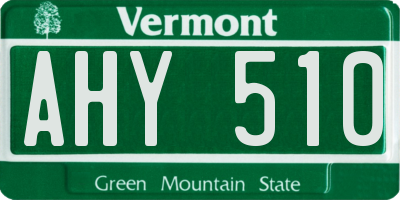 VT license plate AHY510