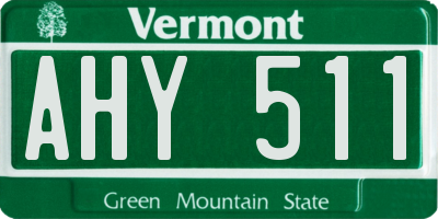 VT license plate AHY511
