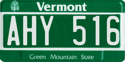 VT license plate AHY516