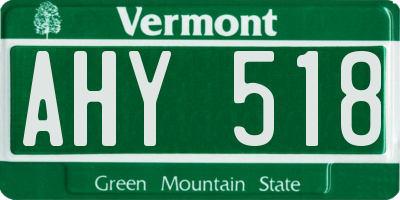 VT license plate AHY518