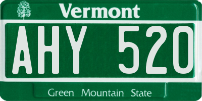 VT license plate AHY520