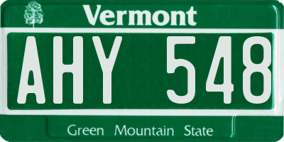 VT license plate AHY548
