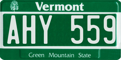 VT license plate AHY559