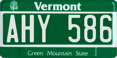 VT license plate AHY586