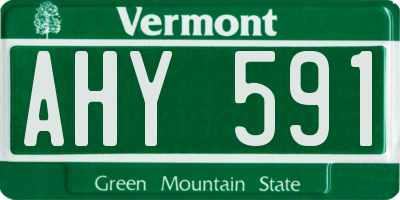 VT license plate AHY591