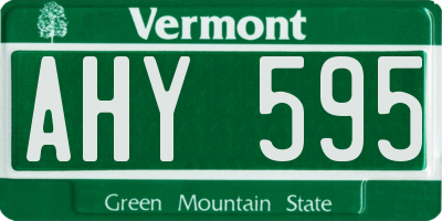 VT license plate AHY595