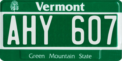 VT license plate AHY607