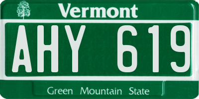 VT license plate AHY619