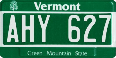 VT license plate AHY627