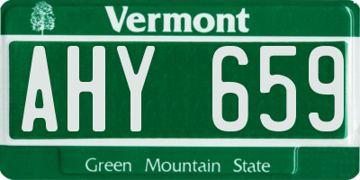 VT license plate AHY659