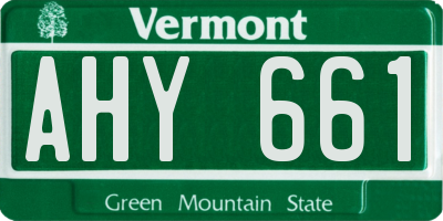 VT license plate AHY661
