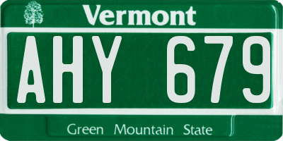 VT license plate AHY679