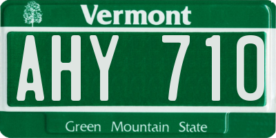 VT license plate AHY710