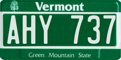 VT license plate AHY737