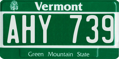 VT license plate AHY739