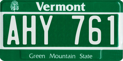 VT license plate AHY761