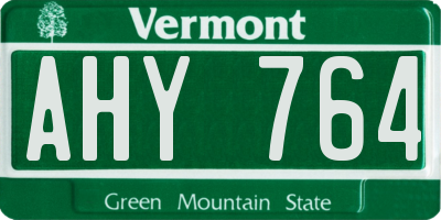 VT license plate AHY764