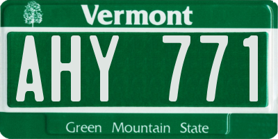 VT license plate AHY771