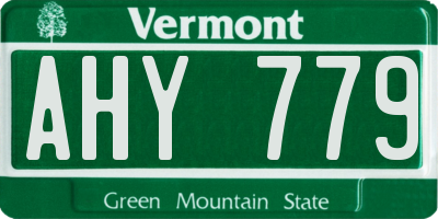 VT license plate AHY779