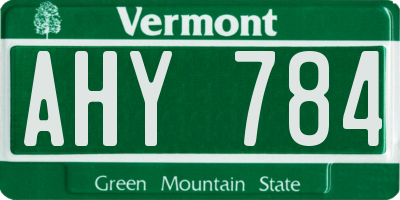 VT license plate AHY784