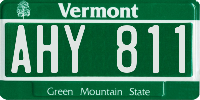 VT license plate AHY811