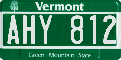 VT license plate AHY812