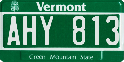VT license plate AHY813