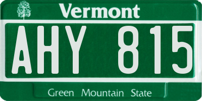 VT license plate AHY815