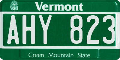 VT license plate AHY823