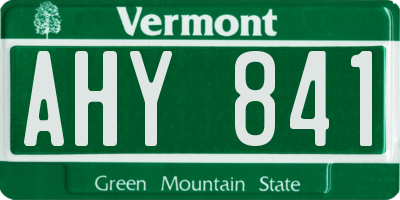 VT license plate AHY841