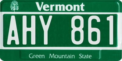 VT license plate AHY861