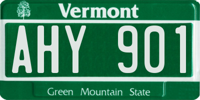 VT license plate AHY901